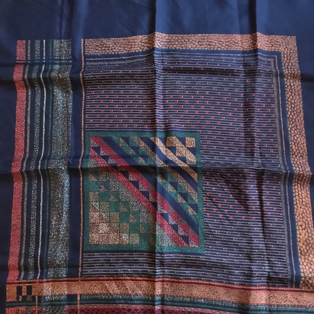 Christian Dior Vintage Blue Silk Scarf - Picture 6 of 7